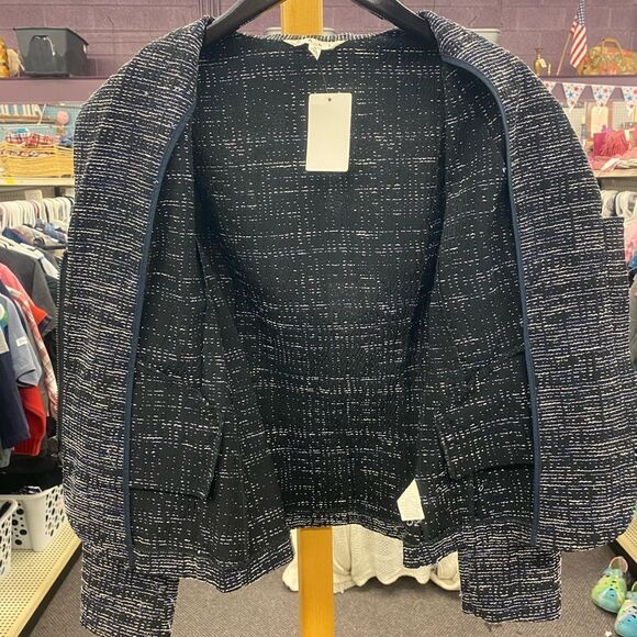 CABI Ladies 4 BLue & Black Twill Suit Jacket - Picture 8 of 8